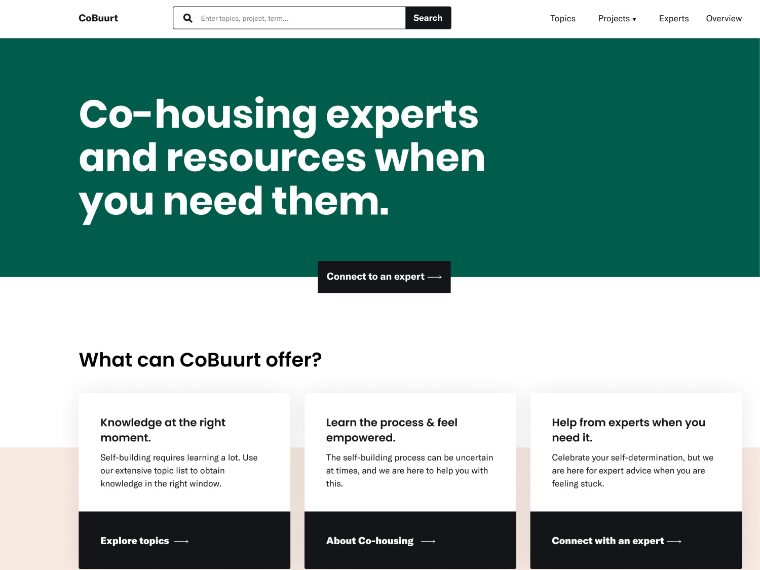 An image of the Cobuurt website homepage.